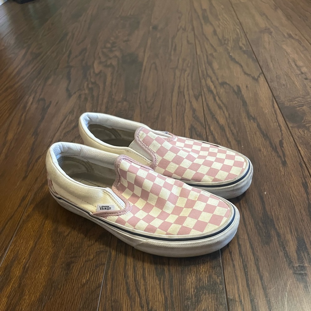 Checkerboard Vans: Light Pink